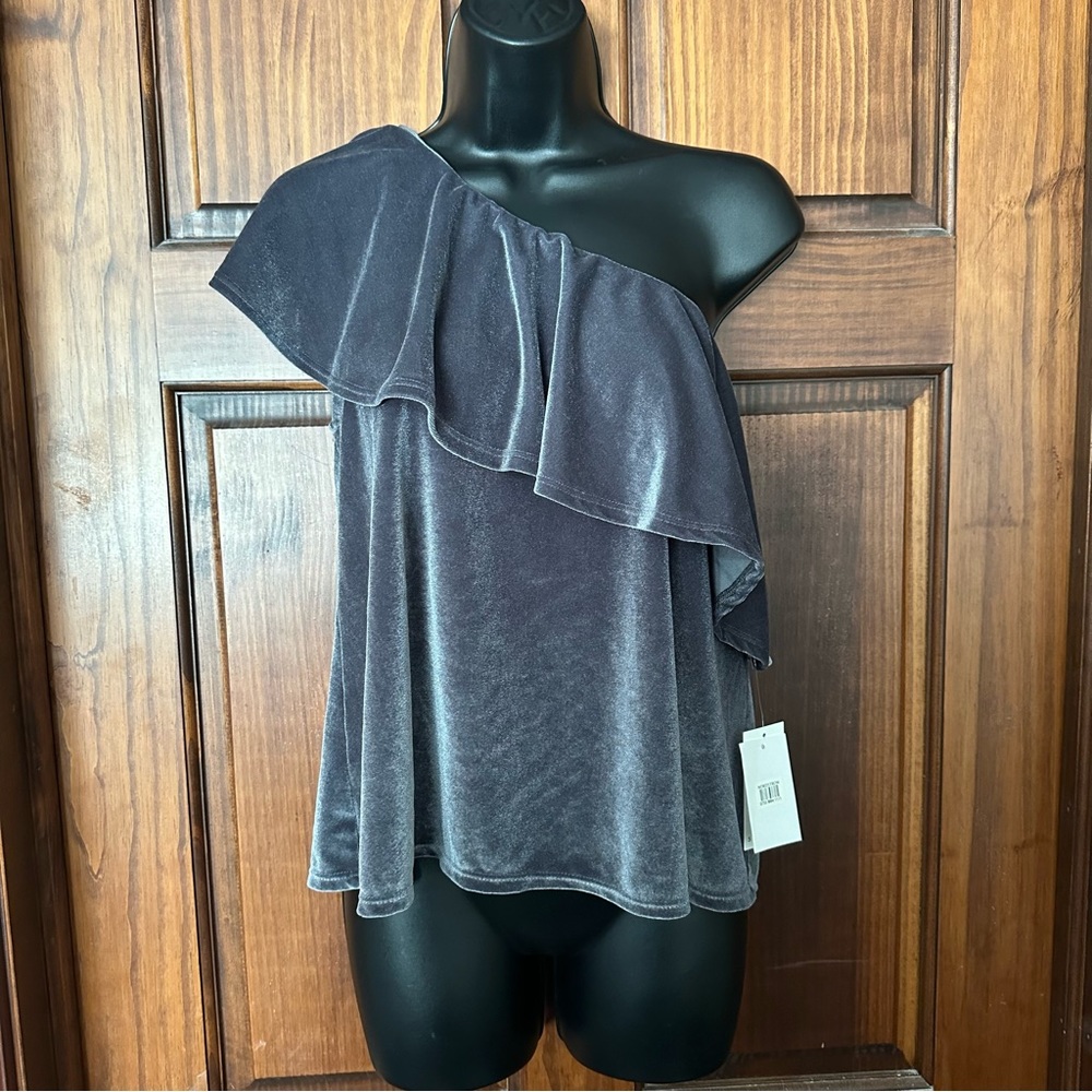 Ten Sixty Sherman Gray One-Shoulder Top
